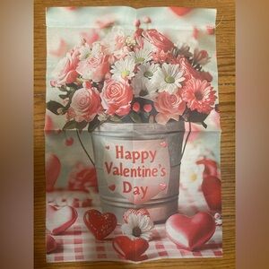 Garden Flag Valentine’s Day 12” x 18” NWOT